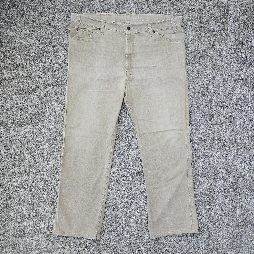 Vintage 90s Levi’s Action Jeans Khaki Tan Pants USA Paper Tag Mens Size 42x30